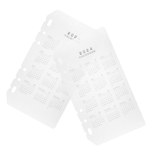 DOITOOL 2 Stück Kalender Trennblätter aus PP Abnehmbare Notizbuch Trenner mit Löchern Praktische und Tragbare Binder Trennwände von DOITOOL