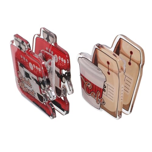 DOITOOL 2 Stück Kleber Tropfende Acrylzeltclip Inhaber Kaffee Groß Scrapbooking-clips Liste Mehrzweck-memoclips Und Notizblock Veranstalter Memo -halter -clip Schöne Büroklammer Memo -clip von DOITOOL