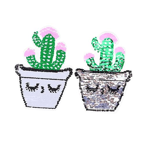 DOITOOL 2 Stück Kreative Cactus Patches Pailletten Diy Applikationen zum Aufbügeln oder Nähen für Kleidung Taschen und Accessoires Farbenfroh und für Dekoration Zufällige DOITOOL 2 Stück Kreative Cactus Patches Pailletten Diy Applikationen zum Aufbügeln oder Nähen für Kleidung Taschen und Accessoires Farbenfroh und für Dekoration Zufällige von DOITOOL