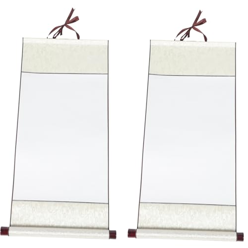 DOITOOL 2 Stück Leere Kalligraphie schriftrolle aus Xuan papier Wasserabsorbierend Langlebig Geeignet für Chinesische Malerei und Aquarell zum Aufhängen als Wanddeko für Zuhause und Büro von DOITOOL