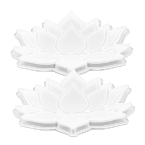 DOITOOL 2 Stück Lotus Untersetzer Silikonform Teiliges Set DIY Epoxidharz Gießform für Kreative Tassenmatten Vielseitige Bastelwerkzeuge für Heimdekoration und Schmuckgestaltung von DOITOOL