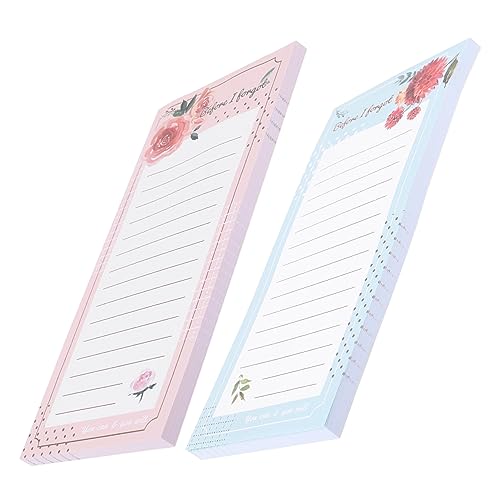 DOITOOL 2 Stück Magnetische Notizblöcke für Einkaufsliste und Notizen Praktische Kühlschrank Notizpads mit Blumenmuster für Einfache Organisation und Planung von DOITOOL