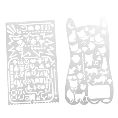 DOITOOL 2 Stück Malvorlagen Schablonen für Diy Bastelprojekte Graffiti Schablone Katzen Schablone für Scrapbooking Journaling Kunstwerke Wanddekor Strapazierfähigem Wasserfestem Gefertigt von DOITOOL