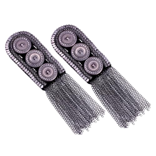 DOITOOL 2 Stück Metallanzug Quaste Schulterstempel Retro Schulter Epaulette Goldene Quasten Abzeichen Brett Professionelle Verzierung Silber Uniform Frau Epauletten Quaste Kette Epaulette DOITOOL 2 Stück Metallanzug Quaste Schulterstempel Retro Schulter Epaulette Goldene Quasten Abzeichen Brett Professionelle Verzierung Silber Uniform Frau Epauletten Quaste Kette Epaulette von DOITOOL