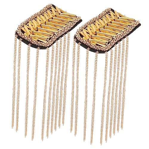 DOITOOL 2 Stück Metalldekorative Schulterstempel Schulterklappen Verzierungen Schild Schulterabzeichen mit Quaste Kleid Kette anzug goldene Schulterquasten Zirkuskostüme DOITOOL 2 Stück Metalldekorative Schulterstempel Schulterklappen Verzierungen Schild Schulterabzeichen mit Quaste Kleid Kette anzug goldene Schulterquasten Zirkuskostüme von DOITOOL