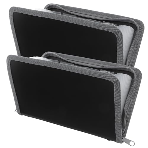 DOITOOL 2 Stück Mini Aktenordner Kleiner Dokumenten Ordner Transparenter Mehrschichtiger Quittungs Organizer Tragbarer Faltbarer Geldbeutel Organizer von DOITOOL