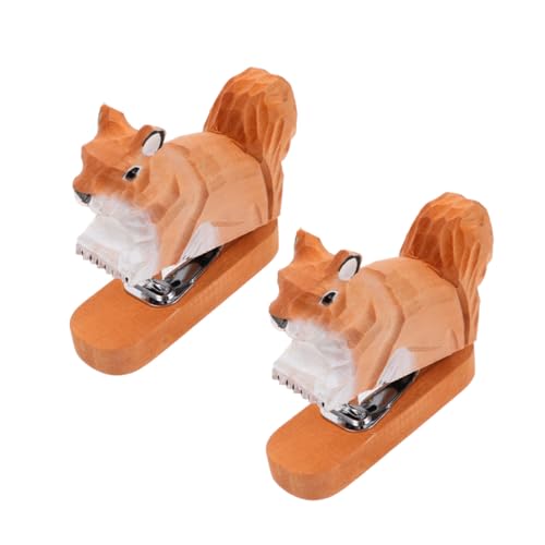 DOITOOL 2 Stück Mini Holz-tacker mit Eichhörnchen-design Kompakter Handlicher Bürohefter für Kleines Papier Ergonomischer Animal Stapler für Schule und Büro Leicht und Tragbar DOITOOL 2 Stück Mini Holz-tacker mit Eichhörnchen-design Kompakter Handlicher Bürohefter für Kleines Papier Ergonomischer Animal Stapler für Schule und Büro Leicht und Tragbar von DOITOOL