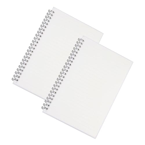 DOITOOL 2 Stück Minimalistisches Spiral Notizbuch Transparentes Notizheft mit Dull Polish Coils für Tagebuch Skizzen und Scrapbooking Linienformat von DOITOOL