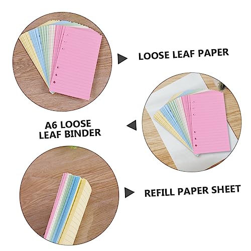 DOITOOL 2 Stück Nachfüllpapier Farbiges Liniert Lose für Ringbücher Glatte Oberfläche für Notizen Tagebücher Schule und Bürogebrauch von DOITOOL