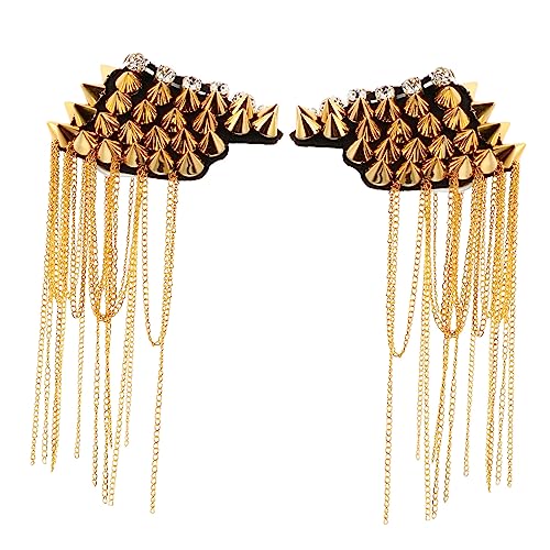 DOITOOL 2 Stück Nieten Quasten Epauletten Abzeichen Herren Accessoires Schulterpolster Epauletten Großes Kostüm Kuss Strassbesatz Fransenquaste Gliederkette Epauletten Cosplay DOITOOL 2 Stück Nieten Quasten Epauletten Abzeichen Herren Accessoires Schulterpolster Epauletten Großes Kostüm Kuss Strassbesatz Fransenquaste Gliederkette Epauletten Cosplay von DOITOOL
