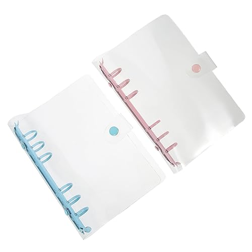 DOITOOL 2 Stück Ordner Teilig Nachfüllbare PVC Hülle für Notizbuch Organizer für Dokumente Transparent Himmelblau Kirschblüte Langlebig und Schmutzabweisend von DOITOOL