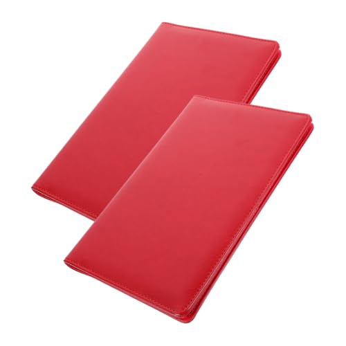 DOITOOL 2 Stück Organisator für Papierakten Dateiordner-Zwischenablage Rechnungen Zwischenablage Büro-Klemmbrett Menü-Klemmbrett Notizblock klemmmarkise Büroklammer Clipboard PU-Leder rot von DOITOOL