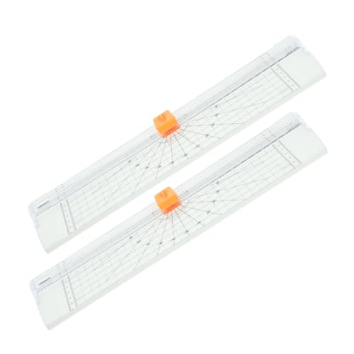 DOITOOL 2 Stück Papierschneider mit Klappbarer Schutzklinge Präziser Mini für Scrapbooking Basteln Fotos Etiketten Leichter Sicherer Mobiler Schneidehelfer für Büro und Schule Weiß von DOITOOL