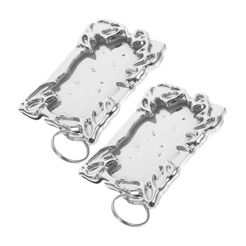 DOITOOL 2 Stück Photocard Holder Schlüsselanhänger aus Elektroplattiertem Kunststoff Unregelmäßiger Mini-fotorahmen Tragbarer Kartenhalter für Fotokarten Kreative Dekoration für Zuhause von DOITOOL