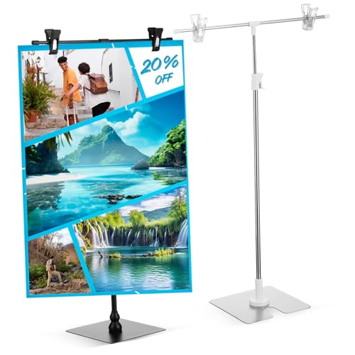 DOITOOL 2 Stück Plakatständer für den Supermarkt Plattenständer Monitorständer Beschilderung steht Thekenplakatständer Planke Bannerstand Schilderständer Tisch Staffelei Aluminiumlegierung von DOITOOL
