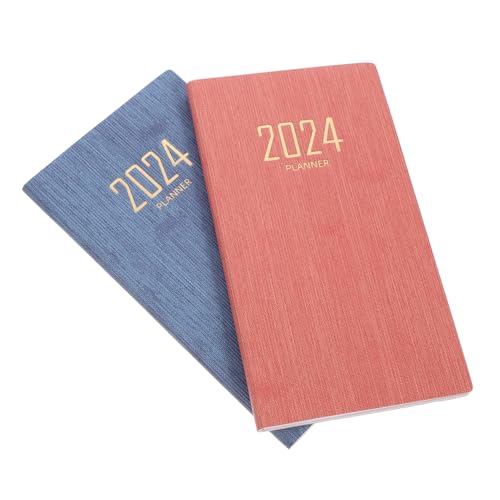 DOITOOL 2 Stück Planung Notizbuch Jahrlicher Zeitplan Notizblock für Büro und Tägliche Planung Pastellrosa Jeansblau Hochwertiges für Notizen und Erinnerungen von DOITOOL