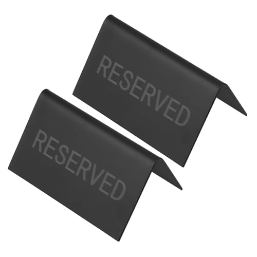 DOITOOL 2 Stück Platzreservierungsschild Sitzplätze Reserviert Tischschild Ort Zahlen Inhaber Beschilderung Tischfotohalter Diagramm Weg Bank Markierungen Steht Gang Black Rostfreier Stahl von DOITOOL