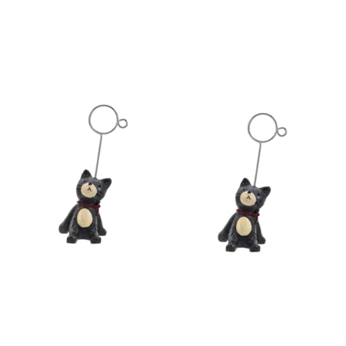 DOITOOL 2 Stück Resin Fotoklammer mit Niedlicher Katzenfigur Langlebiges Tisch Ornament und Notizhalter für Büro Hochzeit Party und Home Office Dekoration Dunkelgrau DOITOOL 2 Stück Resin Fotoklammer mit Niedlicher Katzenfigur Langlebiges Tisch Ornament und Notizhalter für Büro Hochzeit Party und Home Office Dekoration Dunkelgrau von DOITOOL