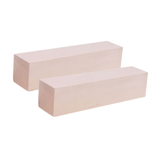 DOITOOL 2 Stück Schnitzblock aus Lindenholz Kind Holzschnitzerei-Hobby unvollendete Holzwürfel Holzblöcke basteln Rohlinge für Holzschnitzereien Bass Holzschnitzwerkzeuge groß üben Beige von DOITOOL