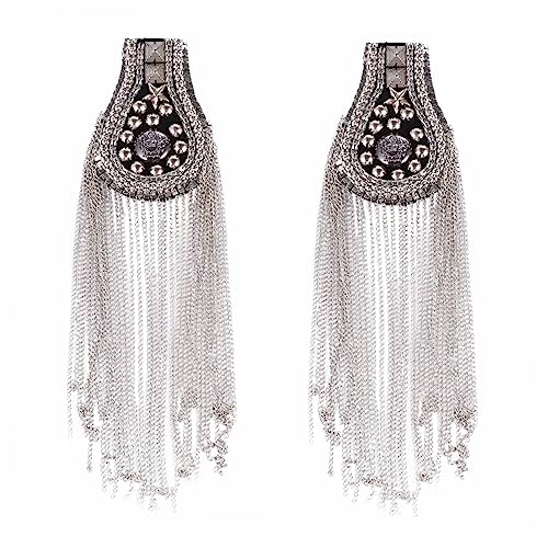 DOITOOL 2 Stück Schulterklappen Quaste Anzugzubehör mit Schulterfransen Schulterklappen Fransen partyzubehör Schuhhut-Dekoration Schuhe Hut Fransen Epaulette Legierung Silver DOITOOL 2 Stück Schulterklappen Quaste Anzugzubehör mit Schulterfransen Schulterklappen Fransen partyzubehör Schuhhut-Dekoration Schuhe Hut Fransen Epaulette Legierung Silver von DOITOOL