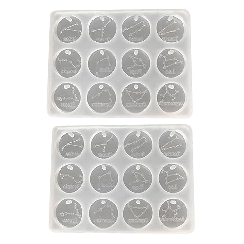 DOITOOL 2 Stück Silikonform für Diy Transparente Kristall Epoxidharz Gießform für Horoskop Vielseitig Einsetzbar für Schmuck Dekoration und Kreative Bastelprojekte DOITOOL 2 Stück Silikonform für Diy Transparente Kristall Epoxidharz Gießform für Horoskop Vielseitig Einsetzbar für Schmuck Dekoration und Kreative Bastelprojekte von DOITOOL