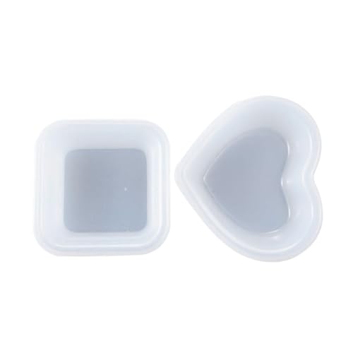 DOITOOL 2 Stück Silikonform für Kreative DIY Tabletts Herz und Quadratische Gießformen für Epoxidharz für Bastelprojekte und Dekorationen von DOITOOL