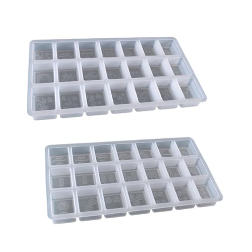 DOITOOL 2 Stück Silikonformen für Epoxidharz Flexible DIY Mahjong Bastel molds aus Robustem Material Langlebig und Wiederverwendbar Leicht zu Reinigen für Kreative Kunstprojekte von DOITOOL