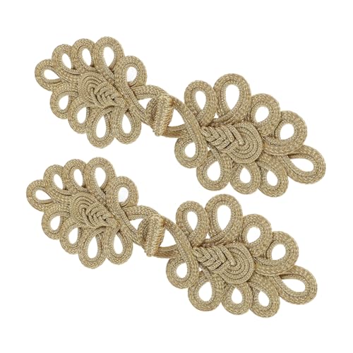 DOITOOL 2 Stück Teiliges Chinesische Knoten Knöpfe aus Goldfaden Handgefertigte Verschlüsse für Cheongsam Anzüge Pullover und Kostüm dekoration Traditionelle Froschverschluss mode von DOITOOL