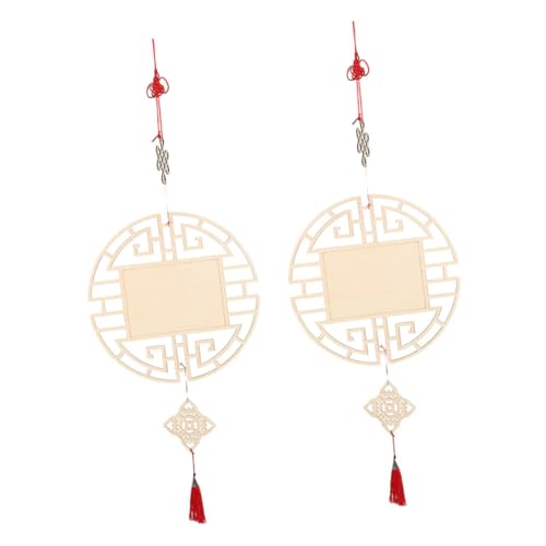 DOITOOL 2 Stück Teiliges Chinesisches Knoten Quasten Wanddekor DIY Bemalbare Holzscheiben Runde Holzanhänger mit Quadratischem Ausschnitt Pädagogische Bastelornamente für Kinderzimmer und DOITOOL 2 Stück Teiliges Chinesisches Knoten Quasten Wanddekor DIY Bemalbare Holzscheiben Runde Holzanhänger mit Quadratischem Ausschnitt Pädagogische Bastelornamente für Kinderzimmer und von DOITOOL