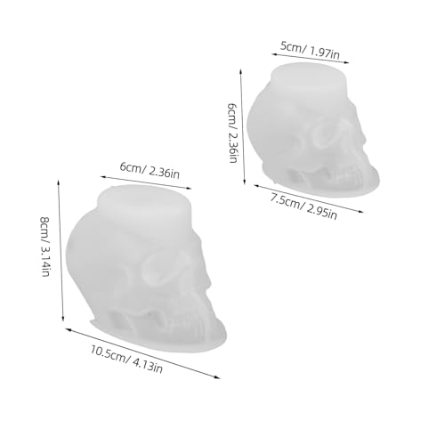 DOITOOL 2 Stück Totenkopf Silikonform Halloween Bastelset für Kerzen Seife Epoxidharz Gießen Detaillierte Schädelform Robust und Wiederverwendbar für Kreative DIY Dekoration DOITOOL 2 Stück Totenkopf Silikonform Halloween Bastelset für Kerzen Seife Epoxidharz Gießen Detaillierte Schädelform Robust und Wiederverwendbar für Kreative DIY Dekoration von DOITOOL