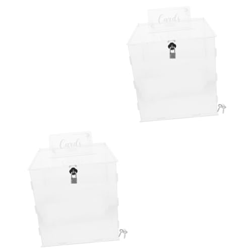 DOITOOL 2 Stück Transparente Acryl Hochzeit Kartenbox mit Schloss Kleine Aufbewahrungsbox für Geldgeschenke Umschläge und Karten Dekorative Geschenkbox für Hochzeitsfeier und Empfang DOITOOL 2 Stück Transparente Acryl Hochzeit Kartenbox mit Schloss Kleine Aufbewahrungsbox für Geldgeschenke Umschläge und Karten Dekorative Geschenkbox für Hochzeitsfeier und Empfang von DOITOOL