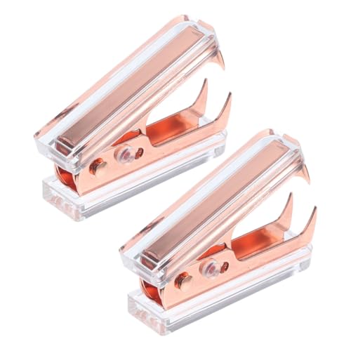 DOITOOL 2 Stück Transparenter Heftklammern Entferner mit Marmor Muster Roségold Multifunktionales Werkzeug für Büro und Haushalt Langlebig und Einfach zu Bedienen Entfernen von von DOITOOL
