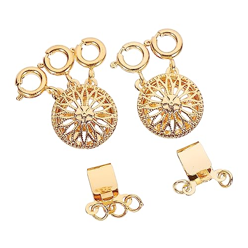 DOITOOL 2 Stück Trennverbinder Mehrstrang Halskettenverschluss Einfach zu Installierender Layering Schmuckverschluss für Styles und Diy Arbeiten Goldene Ausführung mit Ring und Ring Design von DOITOOL