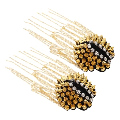 DOITOOL 2 Stück Vintage Punk Stil Quasten Ketten Schulter Epauletten Teiliges Metall Kleidung Dekoration Unisex für Kostüm Uniform Bühnenauftritt von DOITOOL