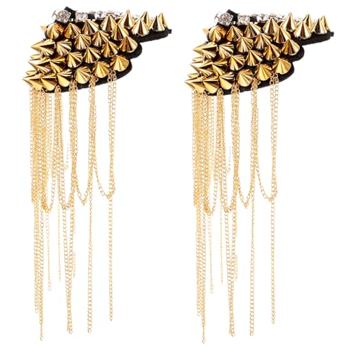 DOITOOL 2 Stück Vintage Quasten Schulterklappen Epauletten mit Nieten Teiliges Dekorative Metall DIY Abzeichen für Damen und Herren Kostüm Einfach Anzunähen Punk Inspirierte Modische von DOITOOL