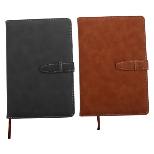 DOITOOL 2 Stücke Notizbuch Brunnenstiftpapier Herrentagebuch zum Schreiben kleines Ledertagebuch Zeitschriften zum Schreiben Lederjournal für Herren Reisejournal PU-Leder von DOITOOL