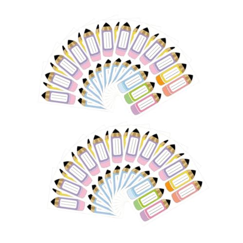 DOITOOL 20 Blatt Bunte Schreibtisch Namensaufkleber Selbstklebende Schreibbare Bleistift-form Etiketten Farbige Kleine Buchstaben Aufkleber für Schule Klassenzimmer Zuhause Langlebig und DOITOOL 20 Blatt Bunte Schreibtisch Namensaufkleber Selbstklebende Schreibbare Bleistift-form Etiketten Farbige Kleine Buchstaben Aufkleber für Schule Klassenzimmer Zuhause Langlebig und von DOITOOL