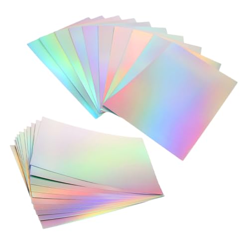 DOITOOL 20 Blatt Metallic Holographic Karton Regenbogen Foil Papier für Bastelarbeiten Scrapbooking und DIY Projekte für Kreative Ideen DOITOOL 20 Blatt Metallic Holographic Karton Regenbogen Foil Papier für Bastelarbeiten Scrapbooking und DIY Projekte für Kreative Ideen von DOITOOL