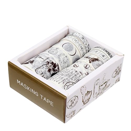 DOITOOL 20 Rollen Washi-tape-aufkleber Farbig Bänder Tagebuch Klebeband Schwarzes Und Weißes Zierband Dekorativ Schwarz Und Klebrig Dünn Klebstoff Pads Ästhetisch Punkte Mit Papier Brown DOITOOL 20 Rollen Washi-tape-aufkleber Farbig Bänder Tagebuch Klebeband Schwarzes Und Weißes Zierband Dekorativ Schwarz Und Klebrig Dünn Klebstoff Pads Ästhetisch Punkte Mit Papier Brown von DOITOOL