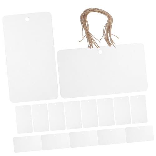 DOITOOL 20 Sätze Acryl Basket Tags Beschreibbare Aufkleber für Aufbewahrung für DIY Projekte mit Schnur für Einfaches Aufhängen Design Langlebig und Vielseitig Einsetzbar von DOITOOL