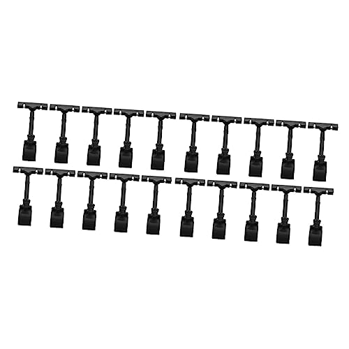 DOITOOL 20 Stck. Preisclip Halter für Preisschilder Verstellbare Etikettenhalter für Geschäfte und Supermärkte Klippbare Schilderhalter für Optimale Positionierung Schwarz von DOITOOL