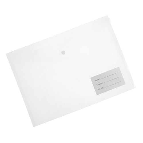 DOITOOL 20 Stück Aktenhalter Kunststoffhüllen mit Schnappverschluss a4 Ordner Klarsichtordner für Dokumente aus Kunststoff Plastikumschläge für Dokumente Ordner löschen Papier Transparent von DOITOOL