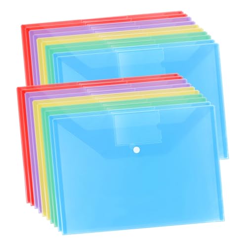 DOITOOL 20 Stück Aktenhalter Veranstalter Tasche Datei für tragbar Papier Dokumentspeicher Reiseordner Aktenumschläge aus Kunststoff mit Verschluss Dokumentorganisator pp von DOITOOL