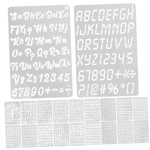 DOITOOL 20 Stück Alphabet-Malvorlage Brief Buchstaben-Alphabet-Schablonen Schablonennummern Bastelfarbe Schablonen Kunstzeichnungsschablonen für Malschablonen große Schablonen das Haustier von DOITOOL