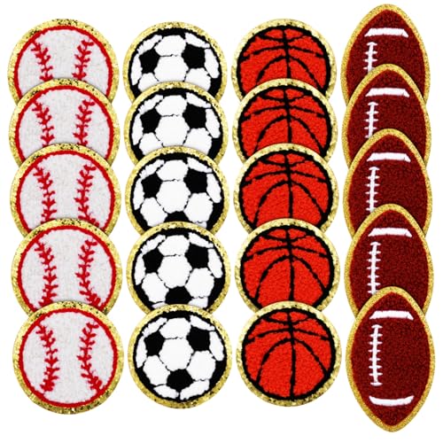 DOITOOL 20 Stück Ballpatches bunt Stoffaufkleber Stich-Patch Fußball-Patch-Aufkleber Zit-Patches dekorative Patches Jeansflecken Kleiderflicken aufbügeln Hutflecken Acryl von DOITOOL