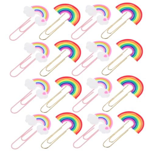 DOITOOL 20 Stück Bunte Büroklammern im Rainbow Design Teiliges aus PVC und Metall für Dokumente Fotos und Notizen Vielseitig Einsetzbar für Büro und Schule von DOITOOL