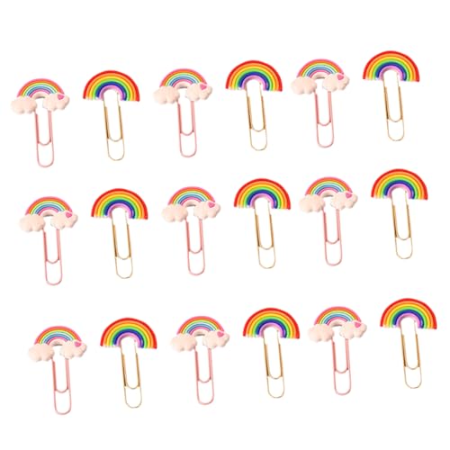 DOITOOL 20 Stück Bunte Lesezeichenstifte Büroklammern klein süße Bürovorräte mehrfarbig Pastell Büroklammern Spaß große Büroklammern Dokumentclips ablegen Dateiclips PVC von DOITOOL