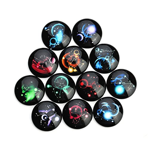 DOITOOL 20 Stück Cabochons mit Sternenmustern Mixed Color Glasaufkleber für Diy Schmuckherstellung Handwerkszubehör und Kreative Dekorationen von DOITOOL