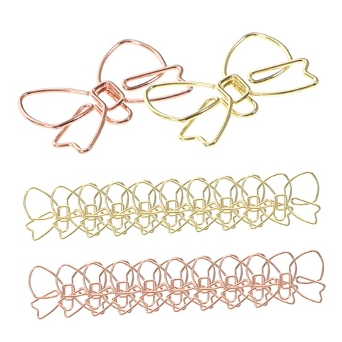 DOITOOL 20 Stück Dekorative Büroklammern Schleifenform Kreative Metall Papierklammern für Dokumente DIY Fotoalben Karten und Umschläge Gold Gold von DOITOOL