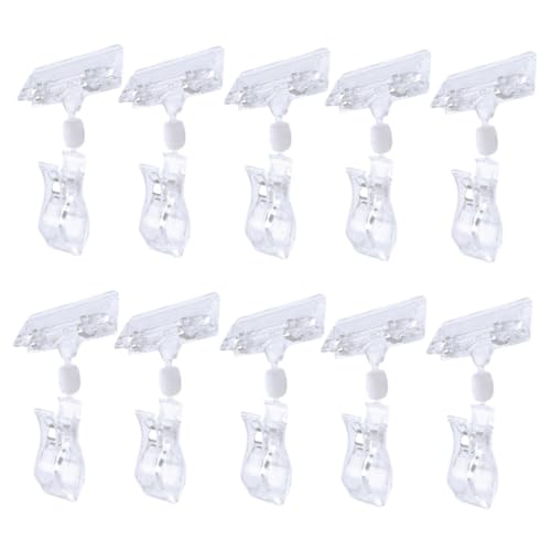 DOITOOL 20 Stück Drehbare Preisschildhalter Transparente Schilderhalter Clips für Supermärkte und Geschäfte Einfach zu Montieren für Preisanzeigen und Etiketten Verkaufsräumen von DOITOOL